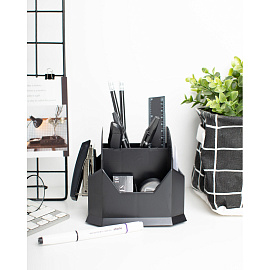 Набор канцелярский Attache JC848 пластиковый 15 предметов черный вращающийся фото Набор канцелярский Attache JC848 пластиковый 15 предметов черный вращающийся