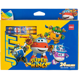 Мелки восковые Deli Super Wings круглые 24 цвета