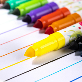 Фломастеры Deli Super Washable Marker 24 цвета с вентилируемыми колпачками смываемые утолщённые