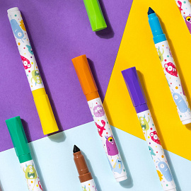 Фломастеры Deli Super Washable Marker 24 цвета с вентилируемыми колпачками смываемые утолщённые