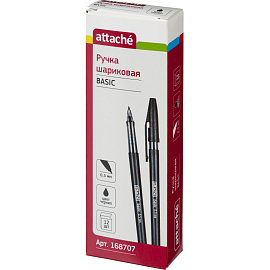 Ручка шариковая неавтоматическая Attache Basic черная (толщина линии 0.5 мм)