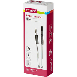 Ручка гелевая неавтоматическая Attache Town черная (толщина линии 0.5 мм)