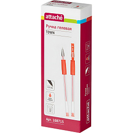 Ручка гелевая неавтоматическая Attache Town красная (толщина линии 0.5 мм)