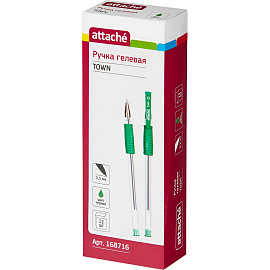 Ручка гелевая неавтоматическая Attache Town зеленая (толщина линии 0.5 мм)