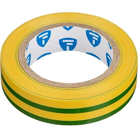 Изолента TOPFORT ПВХ 15 мм x 10 м жёлтая/зелёная (1687230)