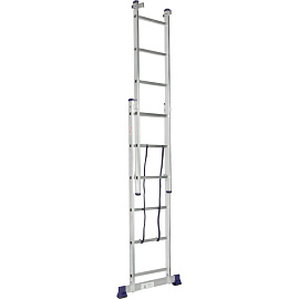 Лестница универсальная TOPFORT алюминиевая трехсекционная 3x6 ступеней