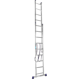 Лестница универсальная TOPFORT алюминиевая трехсекционная 3x9 ступеней