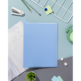 Папка файловая на 60 файлов Attache Selection Breeze А4 40 мм голубая (толщина обложки 0.7 мм)