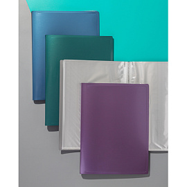 Папка файловая на 40 файлов Attache Metallics А4 15 мм сиреневая (толщина обложки 0.8 мм)