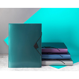 Папка на резинках Attache Metallics А4 40 мм пластиковая до 200 листов зеленая (толщина обложки 0.8 мм)