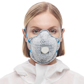 Респиратор UnixAir 512 V противоаэрозольный с угольным фильтром с клапаном FFP2 (3 штуки в упаковке)