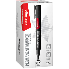 Маркер перманентный Berlingo "Multiline PE400" черный, скошенный, 0,5-4мм