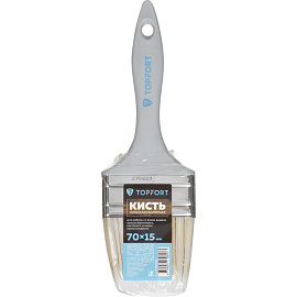 Кисть малярная плоская TOPFORT из смешанной щетины 70x15 мм серая