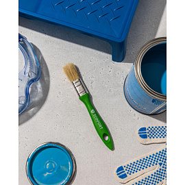 Кисть малярная плоская TOPFORT из смешанной щетины 20x15 мм зеленая