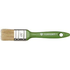 Кисть малярная плоская TOPFORT из смешанной щетины 30x15 мм зеленая