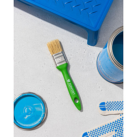 Кисть малярная плоская TOPFORT из смешанной щетины 30x15 мм зеленая