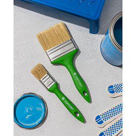 Кисть малярная плоская TOPFORT из смешанной щетины 30x15 мм зеленая