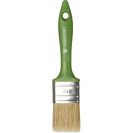 Кисть малярная плоская TOPFORT из смешанной щетины 40x15 мм зеленая