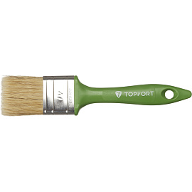 Кисть малярная плоская TOPFORT из смешанной щетины 40x15 мм зеленая