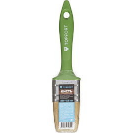 Кисть малярная плоская TOPFORT из смешанной щетины 40x15 мм зеленая