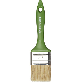 Кисть малярная плоская TOPFORT из смешанной щетины 50x15 мм зеленая