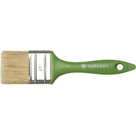 Кисть малярная плоская TOPFORT из смешанной щетины 50x15 мм зеленая