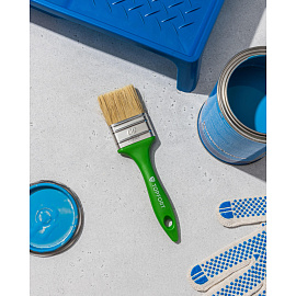 Кисть малярная плоская TOPFORT из смешанной щетины 50x15 мм зеленая