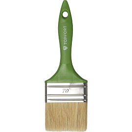 Кисть малярная плоская TOPFORT из смешанной щетины 70x15 мм зеленая