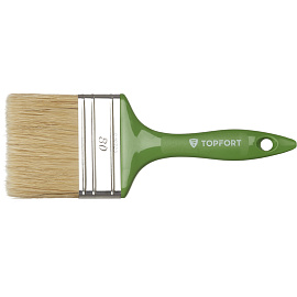 Кисть малярная плоская TOPFORT из смешанной щетины 80x15 мм зеленая