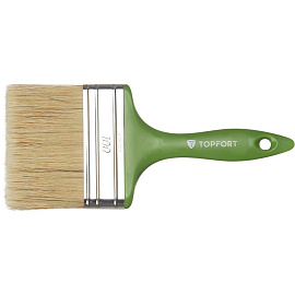 Кисть малярная плоская TOPFORT из смешанной щетины 100x15 мм зеленая