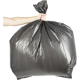 Мешки для мусора на 160 л черные (ПВД, 27 мкм, 50 штук в упаковке)