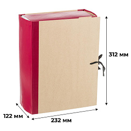 Папка архивная на 4-х завязках Attache Economy А4 120 мм (232х312 мм) картон/крафт-бумага/бумвинил до 1200 листов