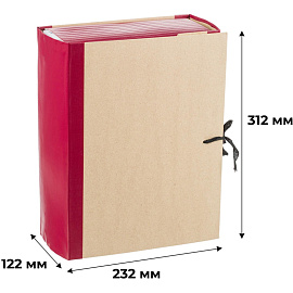 Папка архивная на 4-х завязках Attache Economy А4 120 мм (232х312 мм) картон/крафт-бумага/бумвинил до 1200 листов