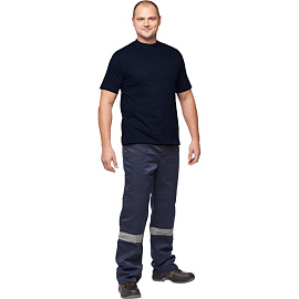 Футболка темно-синяя короткий рукав 100% хлопок (размер 64-66 (ХХХХL))