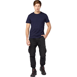 Футболка темно-синяя короткий рукав 100% хлопок (размер 64-66 (ХХХХL))