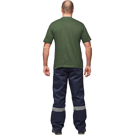 Футболка темно-зеленая короткий рукав 100% хлопок (размер 64-66 (ХХХХL))