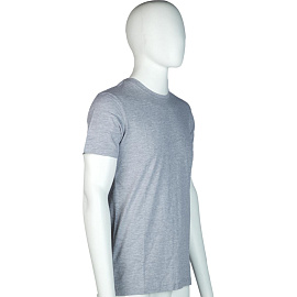 Футболка серый меланж короткий рукав 100% хлопок (размер 64-66 (ХХХХL))