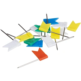 Кнопки канцелярские силовые Attache Флажки пластиковые разноцветные шляпка 8 мм (25 штук в упаковке)