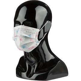 Маска медицинская одноразовая Sense Феи детская трехслойная белая (50 штук в упаковке)