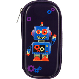 Пенал односекционный Комус Класс (№1 School) 3D Robot фиолетовый