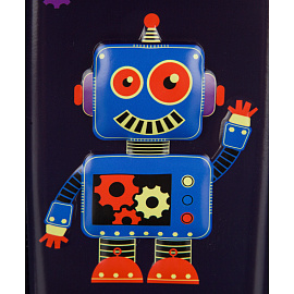 Пенал односекционный Комус Класс (№1 School) 3D Robot фиолетовый