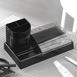 Подставка-органайзер для канцелярских принадлежностей Deli 7 отделений черная 26.2x13.3x7.4 см (E903)