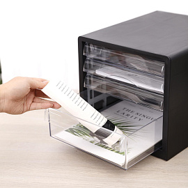 Бокс с выдвижными лотками Deli 4 лотка черный