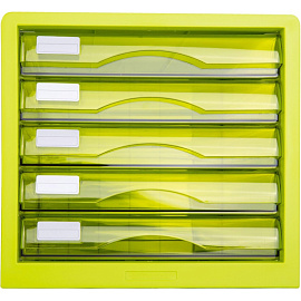 Бокс с выдвижными лотками Deli 5 лотков зеленый