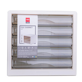 Бокс с выдвижными лотками Deli 5 лотков белый