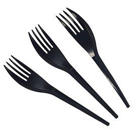 Вилка одноразовая черная 165 мм (4000 штук в упаковке)