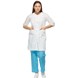 Халат медицинский женский М20 ХЛ белый (размер 48-50, рост 158-164)