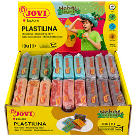 Пластилин растительный JOVI, 6 цветов "Nature", 150г, дисплей, картон