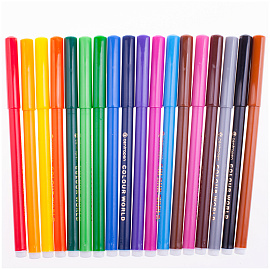 Фломастеры 18 ЦВЕТОВ CENTROPEN "Colour World", круглые, смываемые, вентилируемый колпачок, 7550/18TP, 775501884