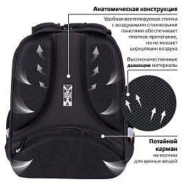 Ранец BRAUBERG FIT, 2 отделения, "Keep out", 38х27х14 см, 270617